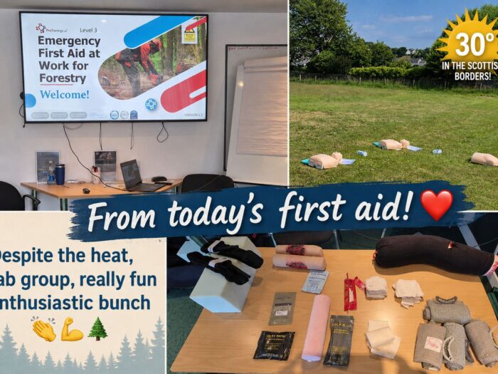 Photographs from a KPM first aid training day